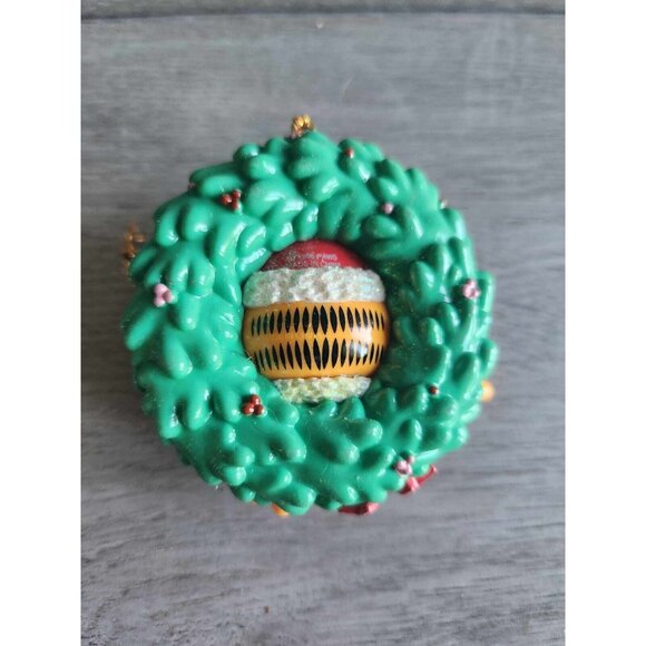 Vtg 1996 Garfield in Christmas Wreath w/Santa Hat Trim-A-Tree Ornament Paws - Picture 3 of 10